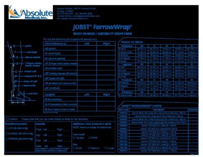 Jobst Farrowwrap Size Chart