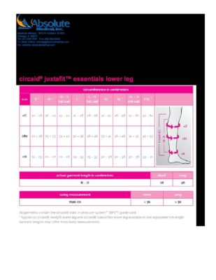 Circaid Juxtafit Size Chart